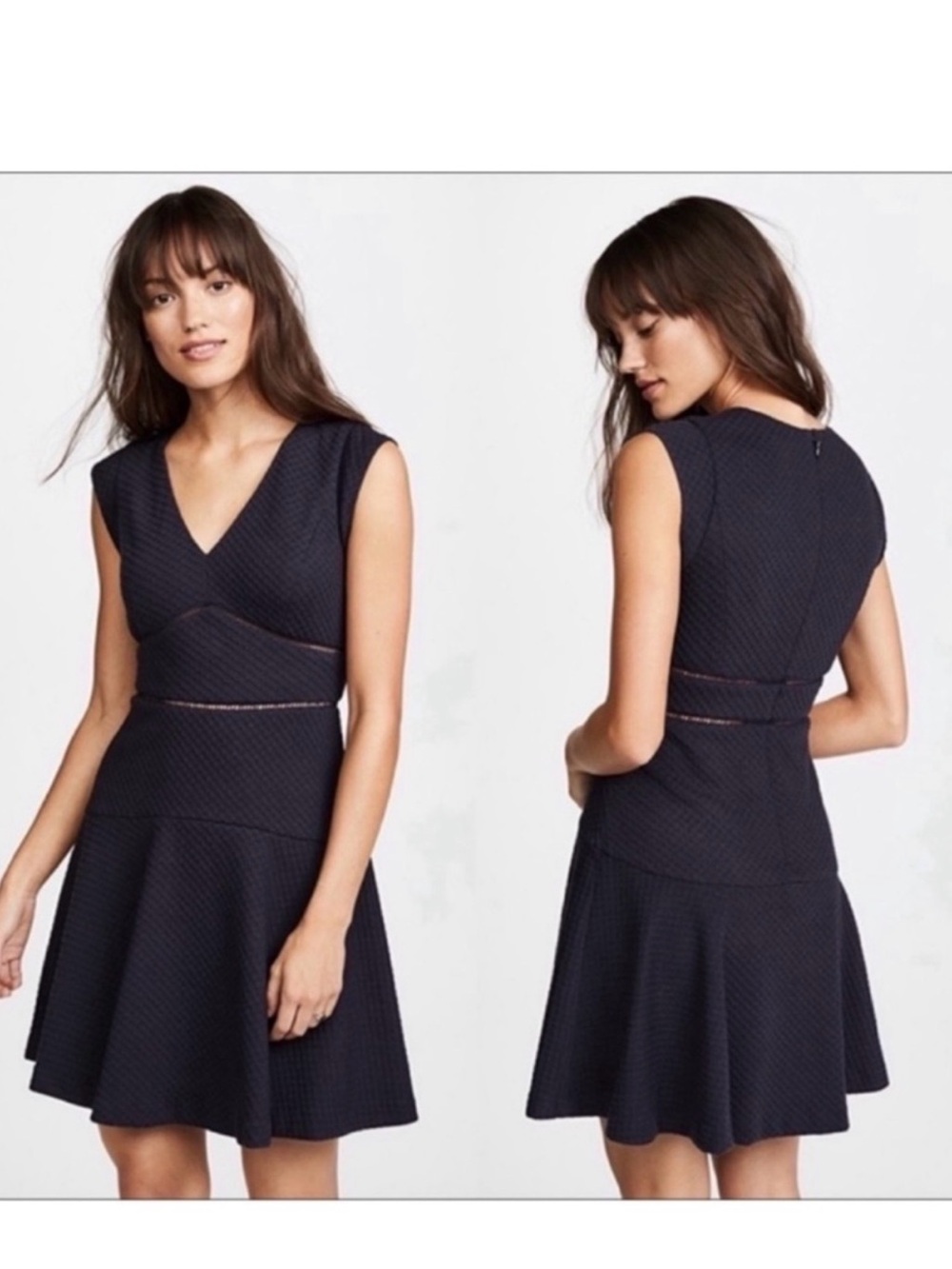 Rebecca Taylor Black Fit-and-Flare Dress